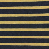 Navy Horizontal-Stripe Rib Knit, Viscose-Cotton