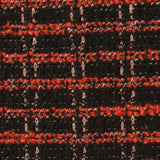 Dark Orange Plaid Bouclé, Poly-Cotton