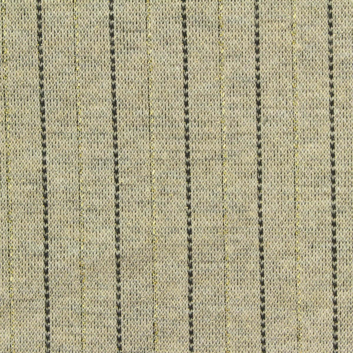 Black Vertical-Stripe Interlock Knit, Polyester, 270 gsm