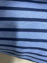 Navy Horizontal-Stripe French Terry, Poly-Cotton