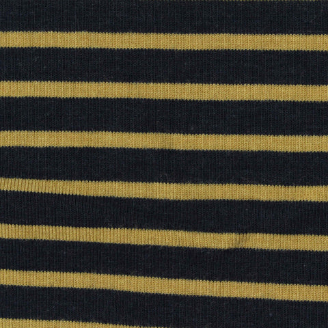 Dark Blue Stripes Knit, Viscose-Cotton