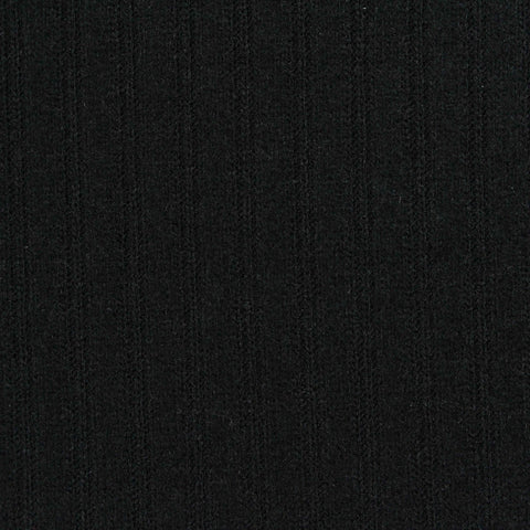 Viscose Polyester Rib Knit Fabric, 277 gsm, 165 cm — Black