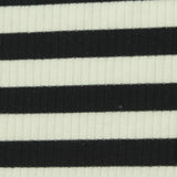 Black Horizontal-Stripe Rib Knit, Polyester