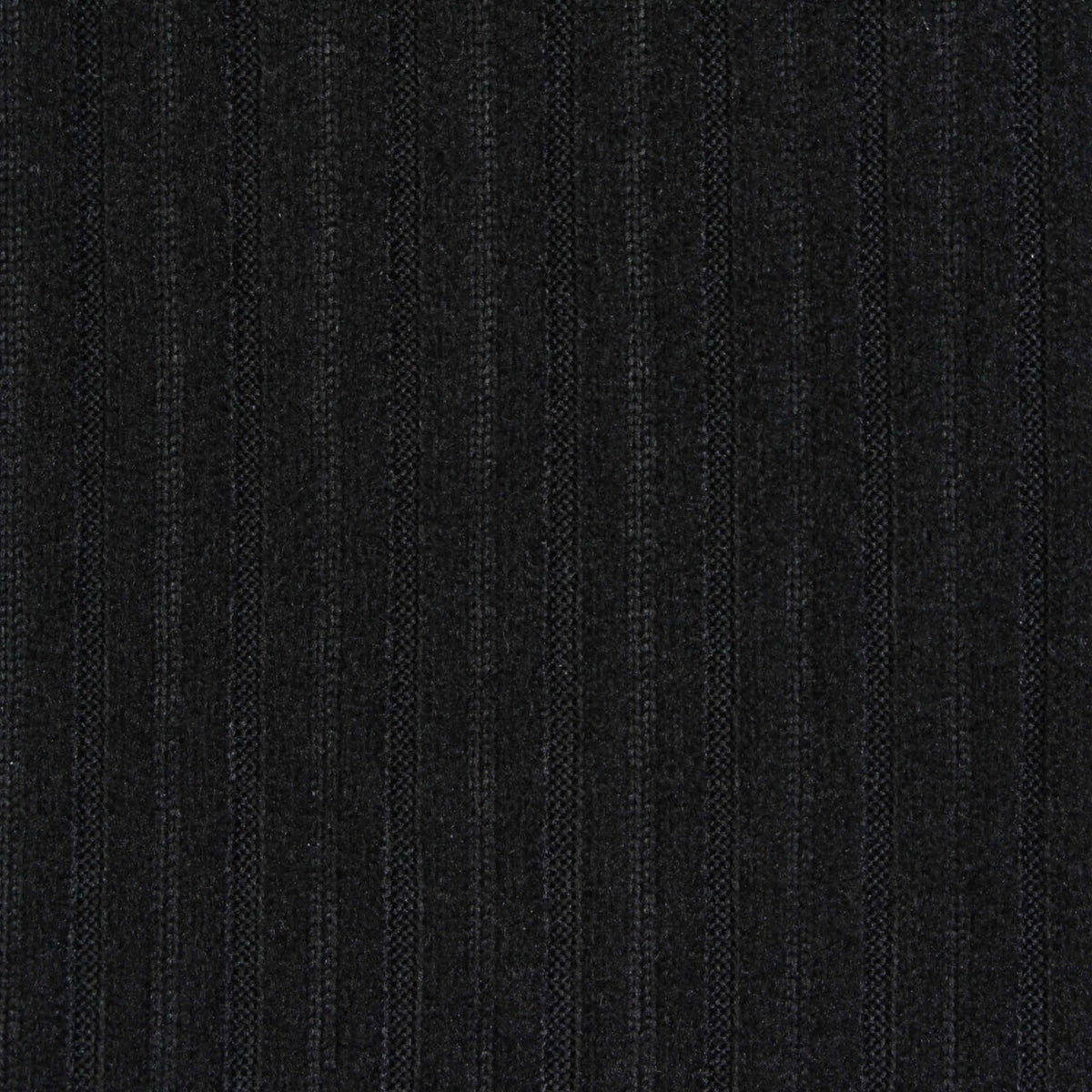 Black Vertical-Stripe Rib Knit, Polyester, 270 gsm