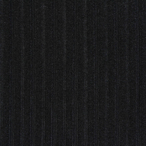 Black Vertical-Stripe Rib Knit, Polyester, 270 gsm