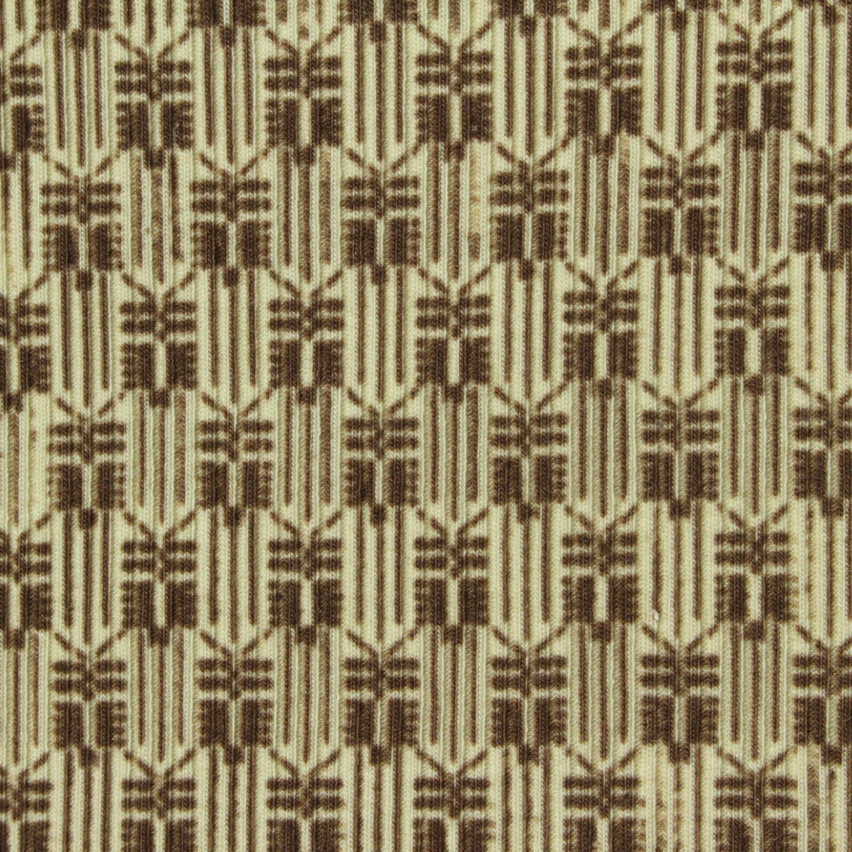 Brown Abstract-Butterfly Rib Knit, Cotton-Modal