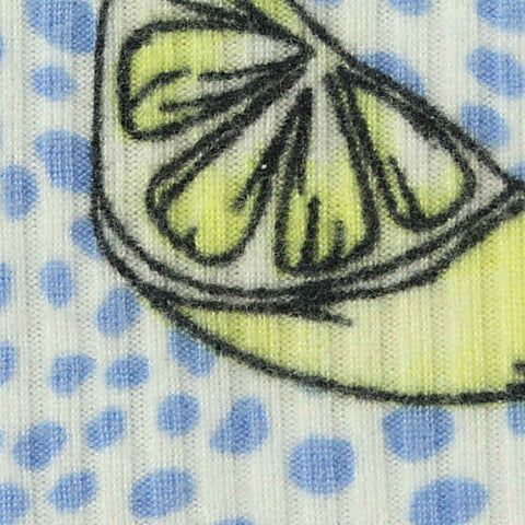 Blue Dots Rib Knit, Polyester, 152 gsm