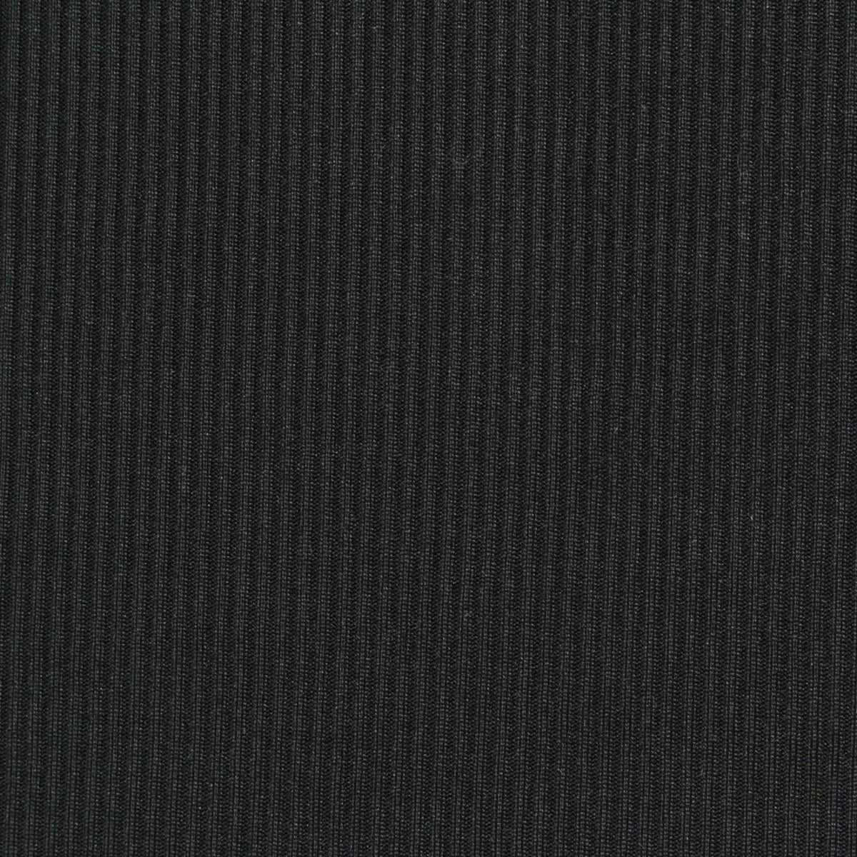 Polyester Stretch Rib Knit Fabric, 205 gsm, 132 cm — Black