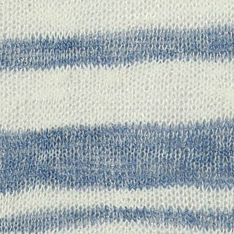 Blue Horizontal-Stripe Knit, Viscose-Poly, 155 gsm