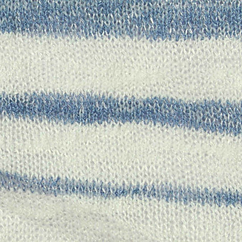Blue Horizontal-Stripe Knit, Viscose-Poly, 165 gsm