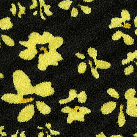 Yellow Floral Jersey Knit, Polyester, 247 gsm