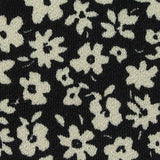 Cream Flowers Jersey Knit, Polyester — texture