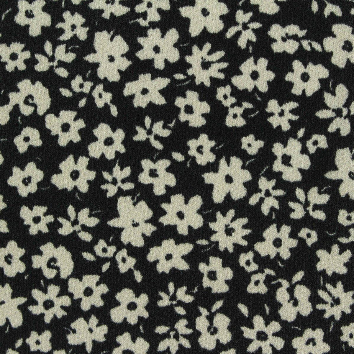 Cream Flowers Jersey Knit, Polyester, 235 gsm