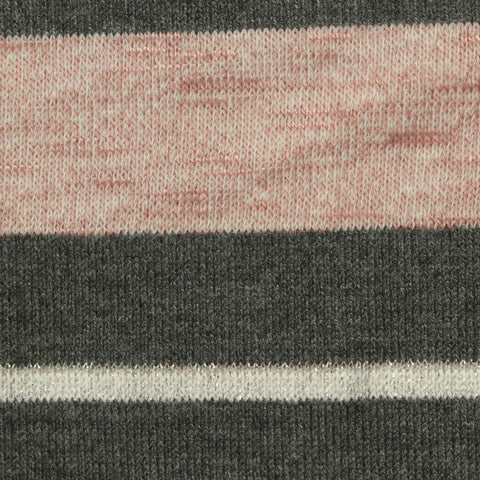 Marled Pink Horizontal-Stripe Jersey Knit, Poly-Cotton