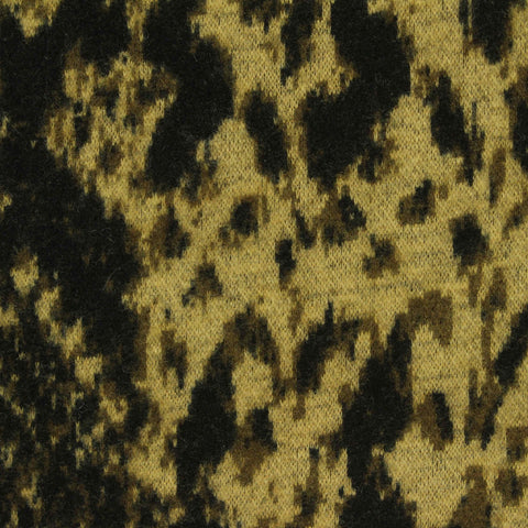 Black Animal Print Interlock Knit, Polyester, 320 gsm