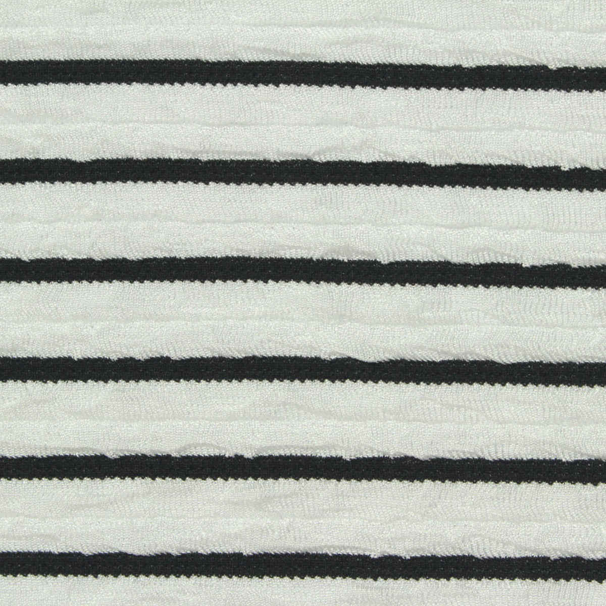Black Horizontal-Stripe Knit, Polyester, 220 gsm
