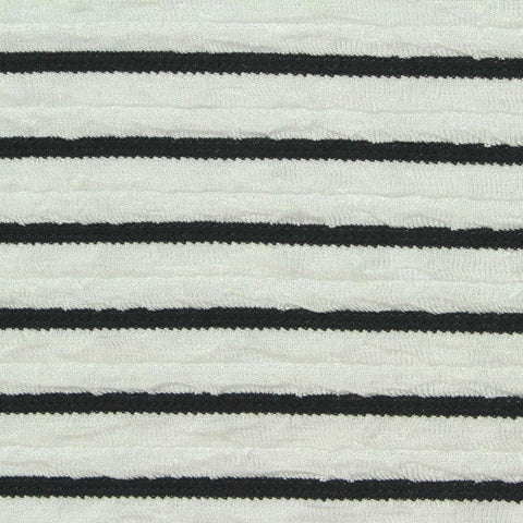 Black Horizontal-Stripe Knit, Polyester, 220 gsm
