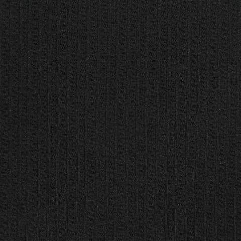 Polyester Stretch Rib Knit Fabric, 270 gsm, 165 cm — Black