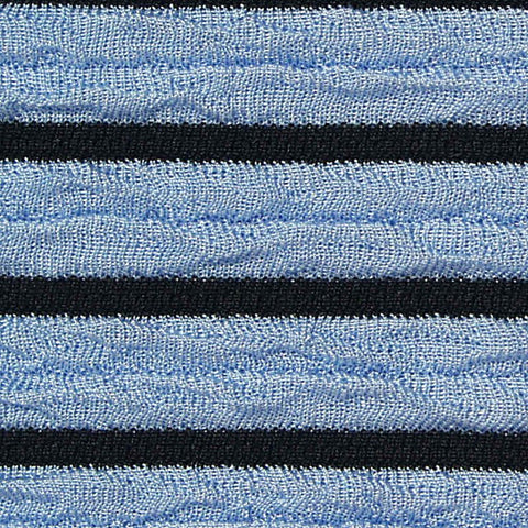 Light Blue Horizontal-Stripe Knit, Polyester, 220 gsm