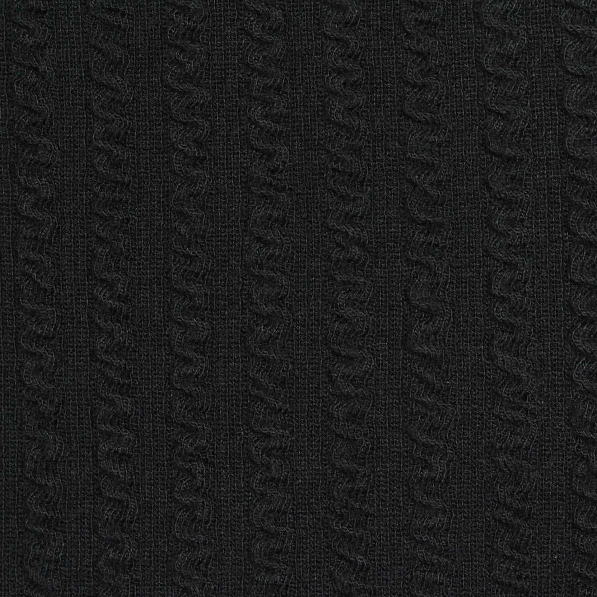 Black Vertical-Wave Rib Knit, Polyester
