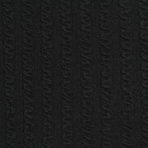 Black Vertical-Wave Rib Knit, Polyester