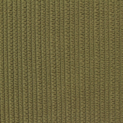 Green Textured Rib Knit, Polyester