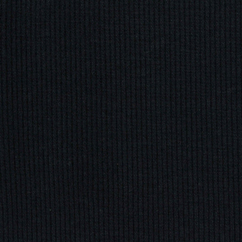 Polyester Cotton Stretch Rib Knit Fabric, 335 gsm, 120 cm — Navy