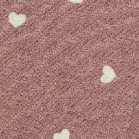 White Hearts Jersey Knit, Polyester