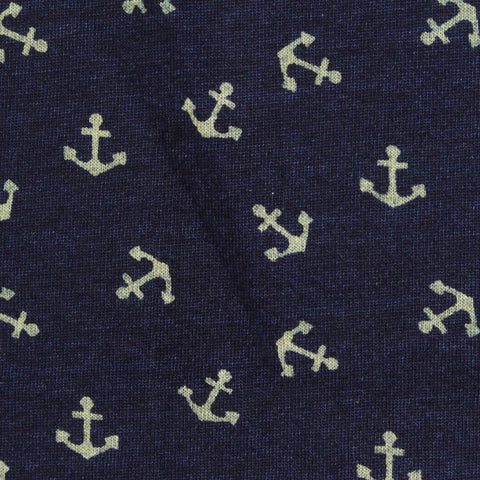 Light Beige Anchors Jersey Knit