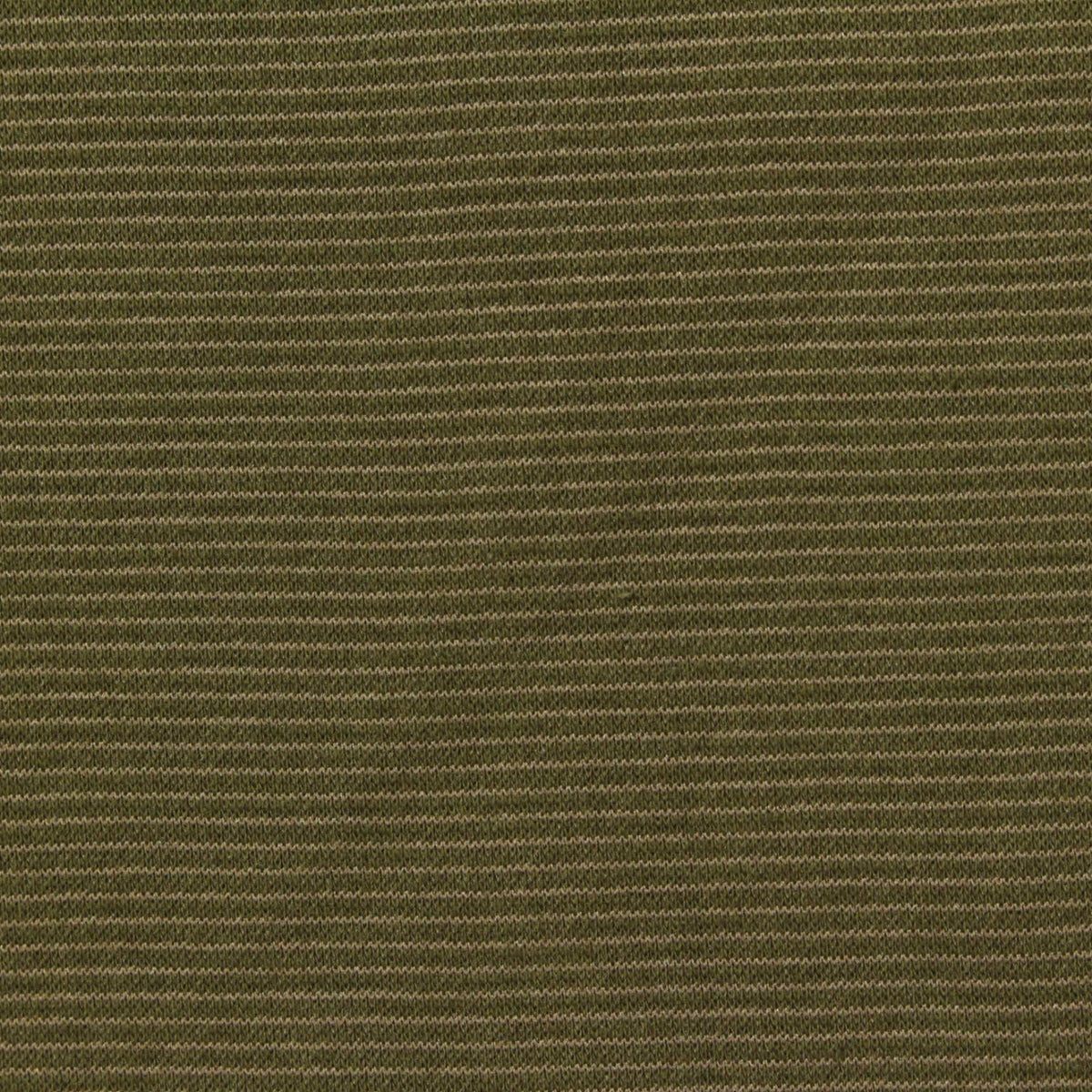 Green Horizontal-Stripe Interlock Knit, Cotton-Poly