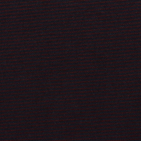 Dark Red Horizontal-Stripe Interlock Knit, Cotton-Poly