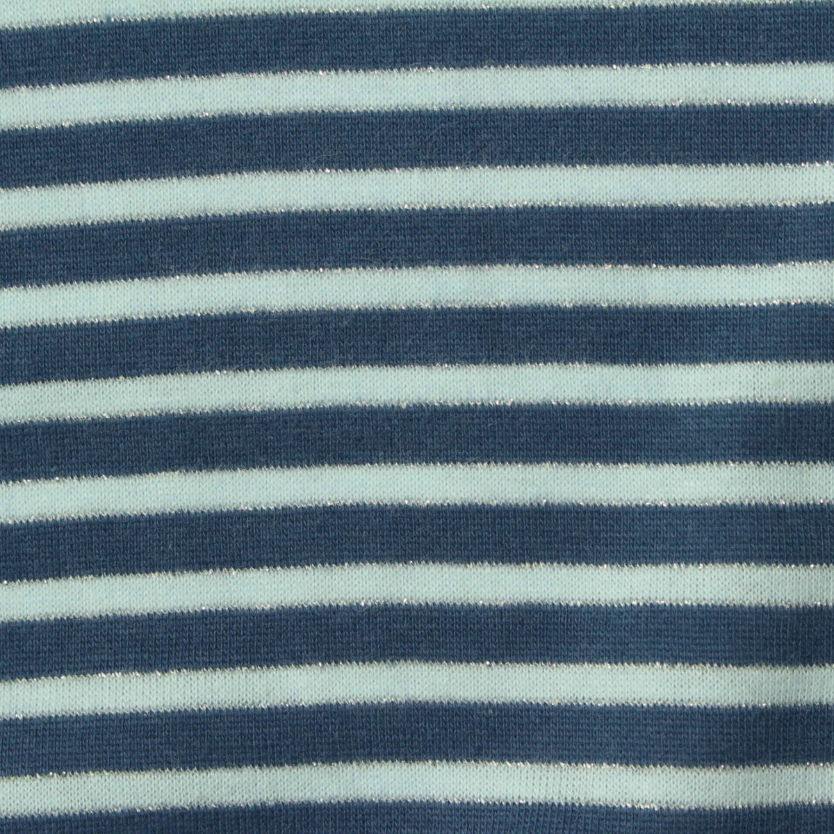 Dark Blue Horizontal-Stripe Jersey Knit, Cotton