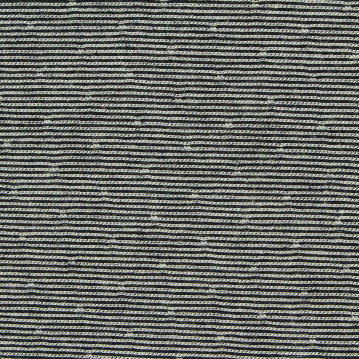 Black Horizontal-Stripe Jersey Knit, Cotton, 158 gsm