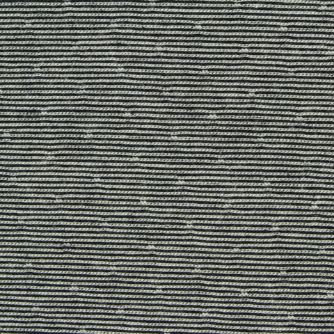 Black Horizontal-Stripe Jersey Knit, Cotton, 158 gsm