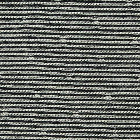 Black Horizontal-Stripe Jersey Knit, Cotton, 158 gsm