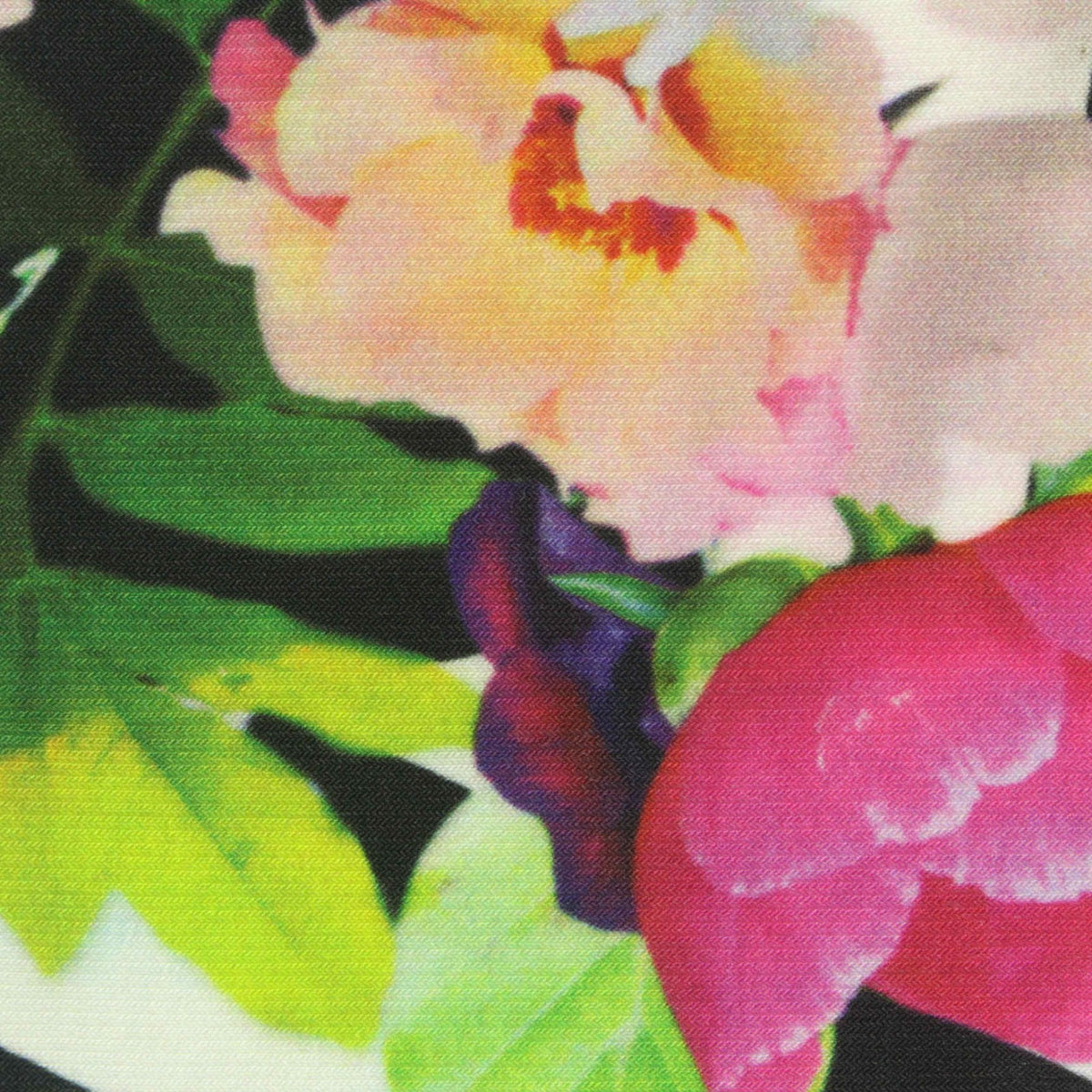 Pink Floral Knit, Polyester, 195 gsm