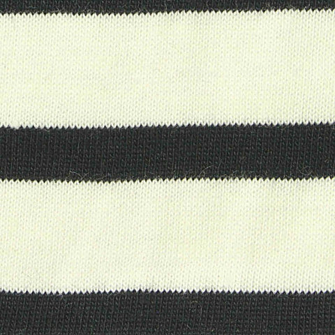 Black Horizontal-Stripe Jersey Knit, 175 gsm