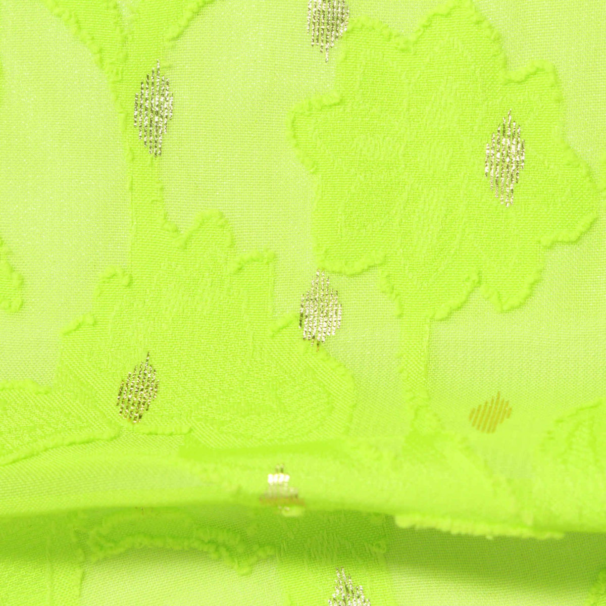 Lime Floral Chiffon, Polyester