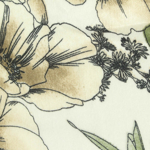 Cream Floral Woven, Polyester, 105 gsm