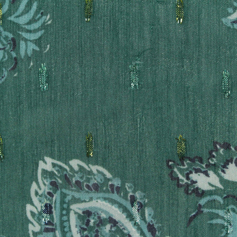 Teal Paisley Chiffon