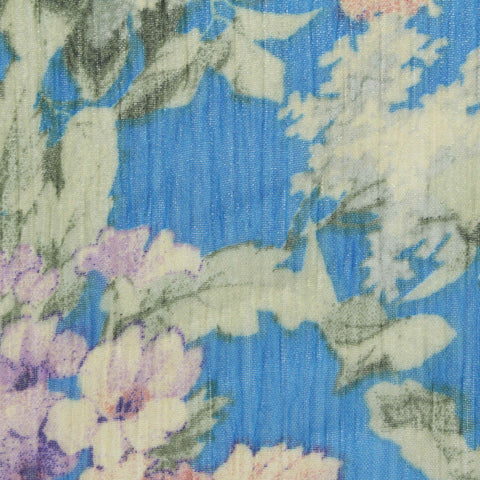 Purple Flowers Chiffon, Polyester
