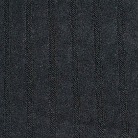 Black Vertical-Stripe Rib Knit, Viscose, 232 gsm