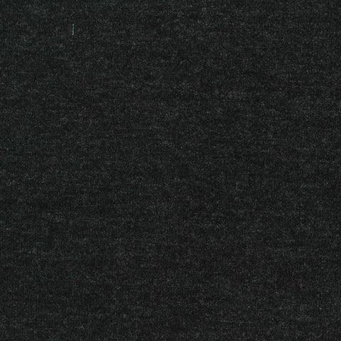 Dark Grey Heathered-Marl Jersey Knit, Cotton-Poly, 298 gsm