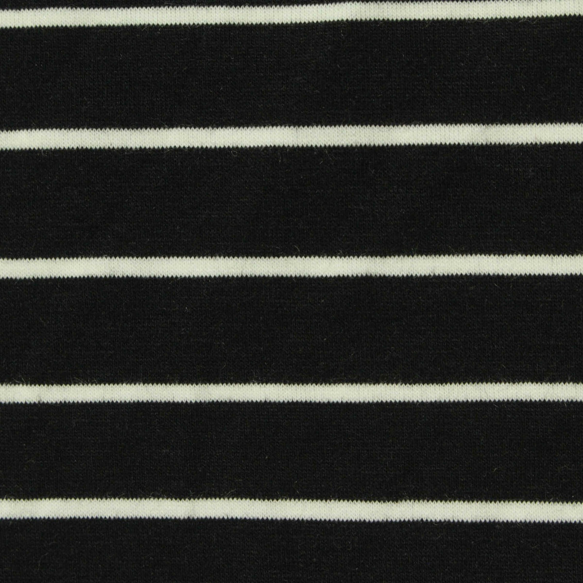 Black Horizontal-Stripe Knit, Viscose, 190 gsm