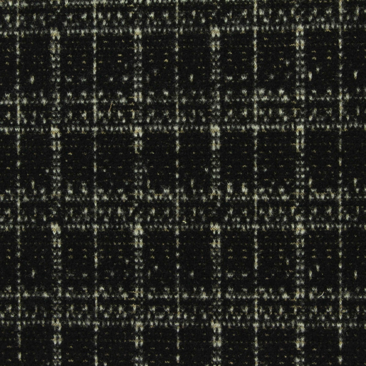 Black Check Jacquard, Poly-Viscose, 390 gsm