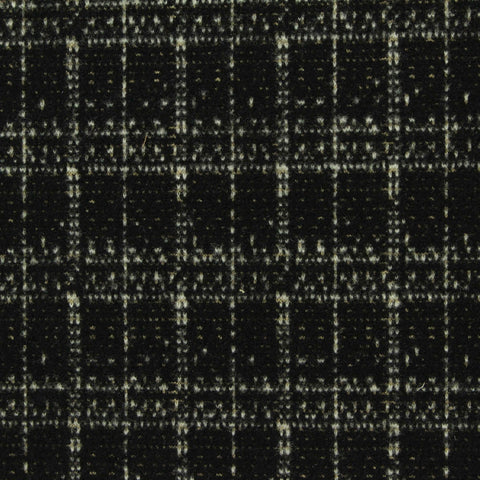 Black Check Jacquard, Poly-Viscose, 390 gsm