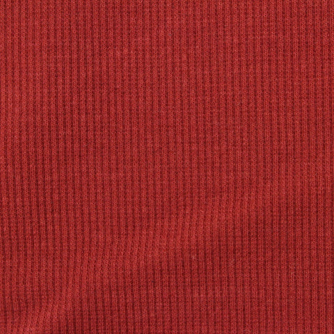 Cotton Stretch Rib Knit Fabric, 260 gsm, 115 cm — Red