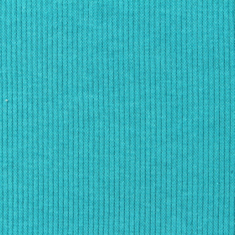 Cotton Stretch Rib Knit Fabric, 250 gsm, 115 cm — Blue