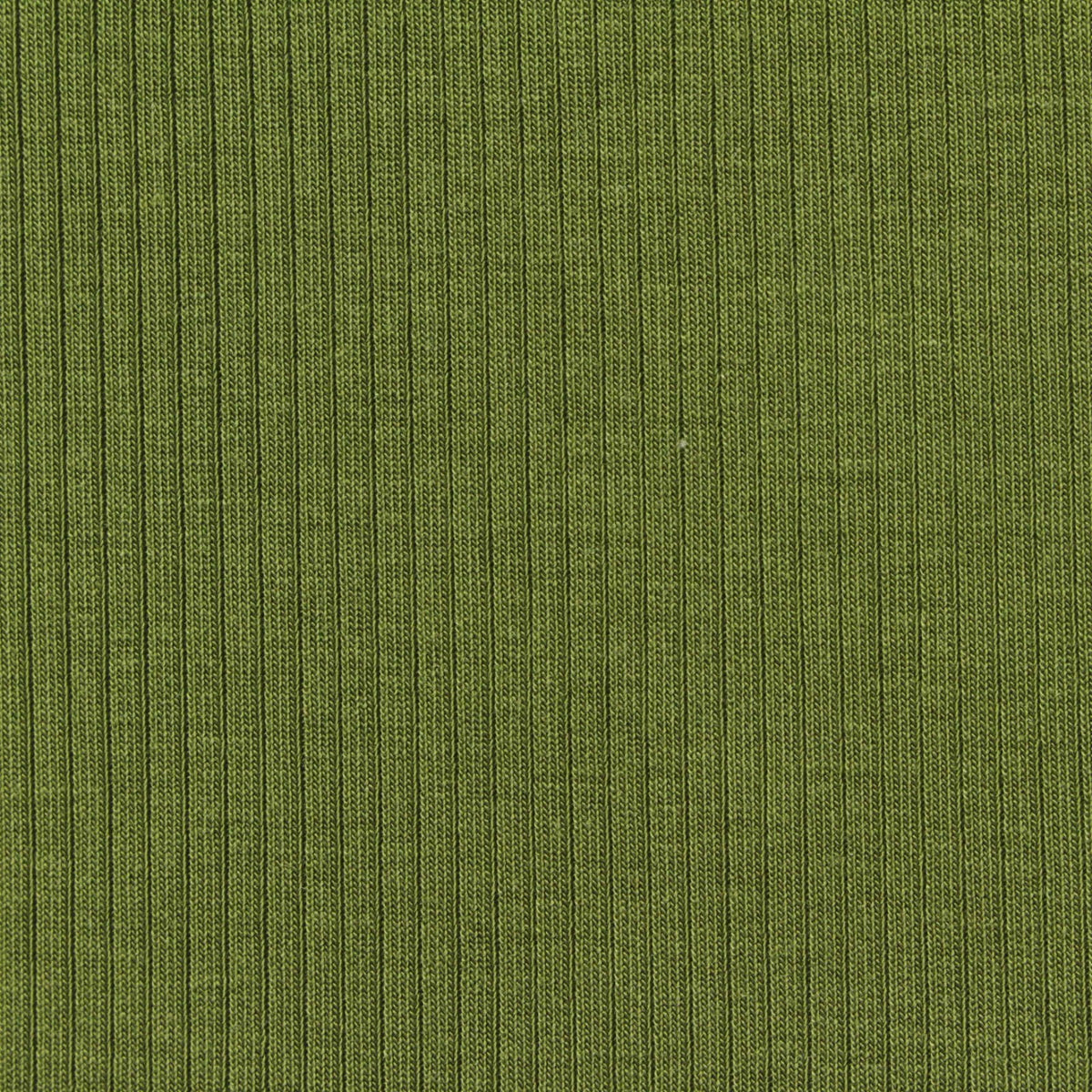 Tencel Lyocell Stretch Rib Knit Fabric, 290 gsm, 145 cm — Green