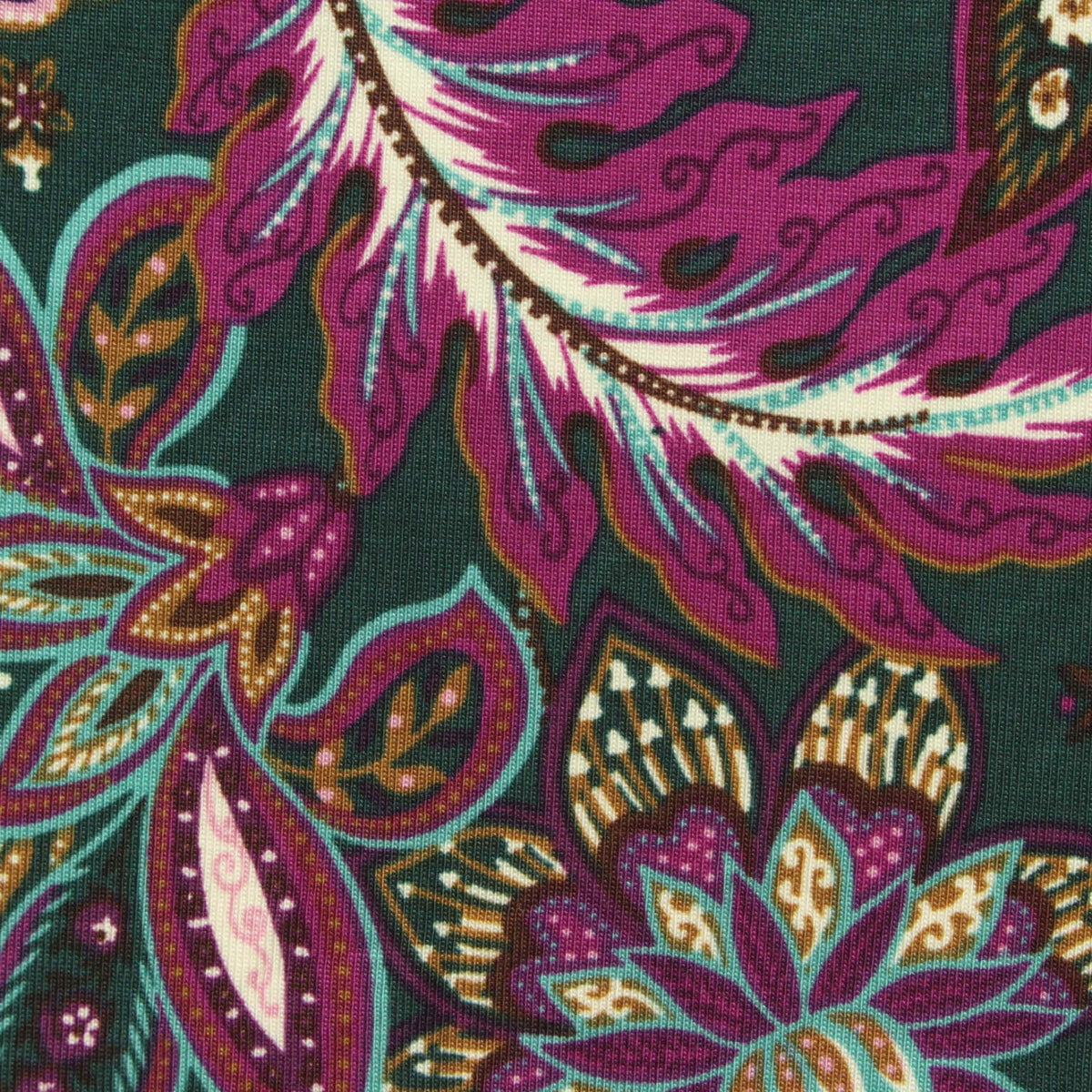 Magenta Floral Knit, Tencel Lyocell